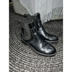 Zara studded‎ leather ankle boots size 9.5